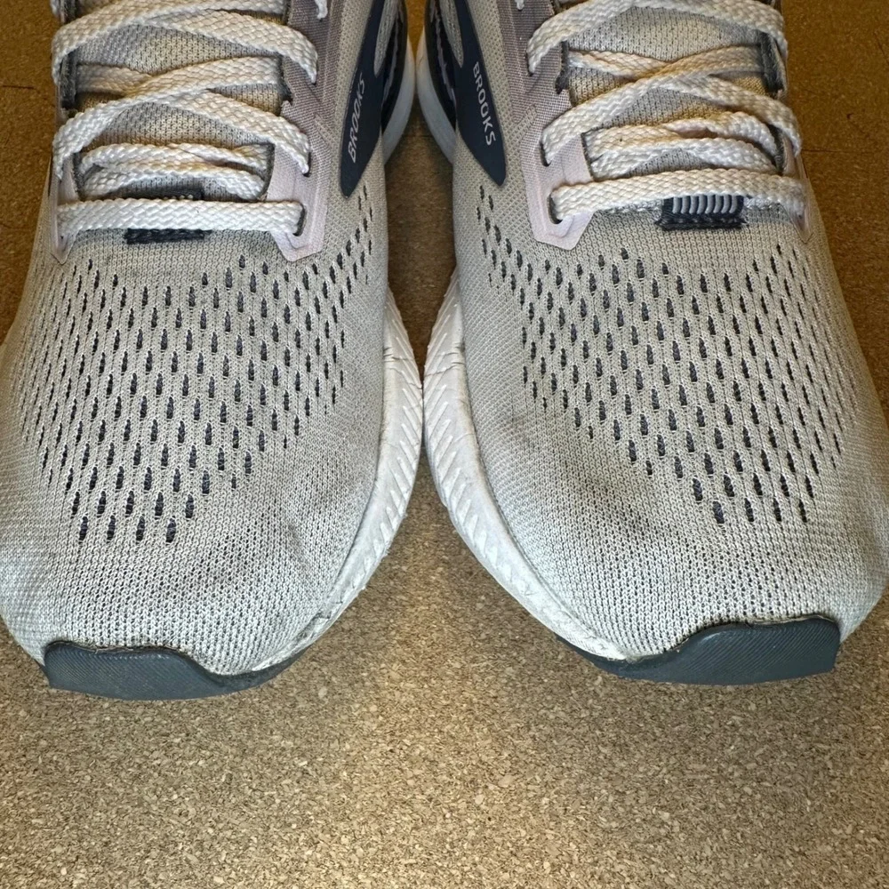 Brooks Launch GTS 8 Running Shoe Women 6.5 Grey Navy Support Sneaker 1203461B653